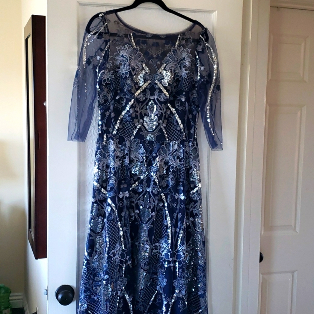 Marchesa Notte Embroidered Tulle Gown - Petite